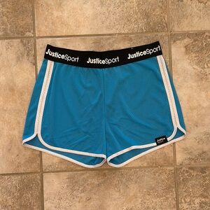 Justice Sport Blue Mesh Athletic Shorts Size XL 16/18 Plus Girls